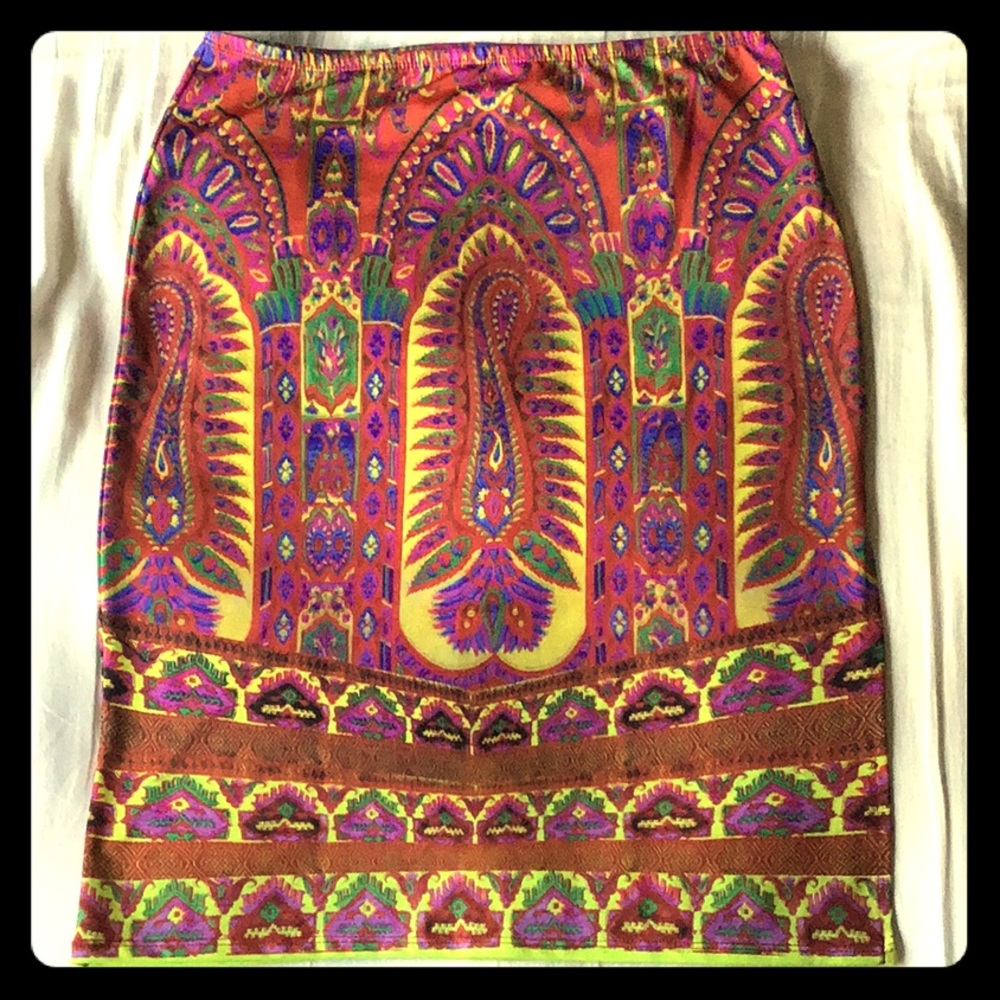 Multicolored Midi Skirt